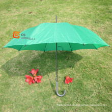 Plain Fabric Green Umbrella with Curve Handle (YSS0007)